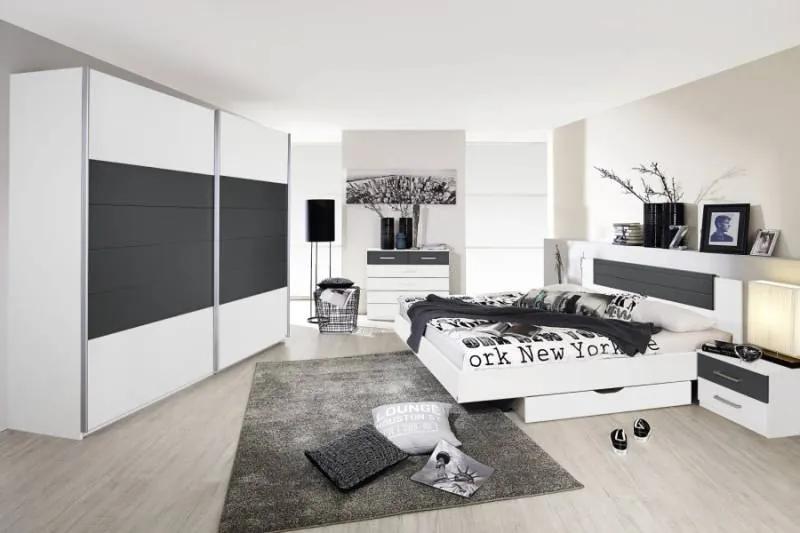 Dormitor alb alpin/ gri metalic BARCELONA
