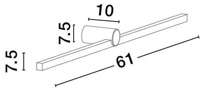 Aplica de perete LED pentru oglinda baie IP54 BREGGO negru, 61cm