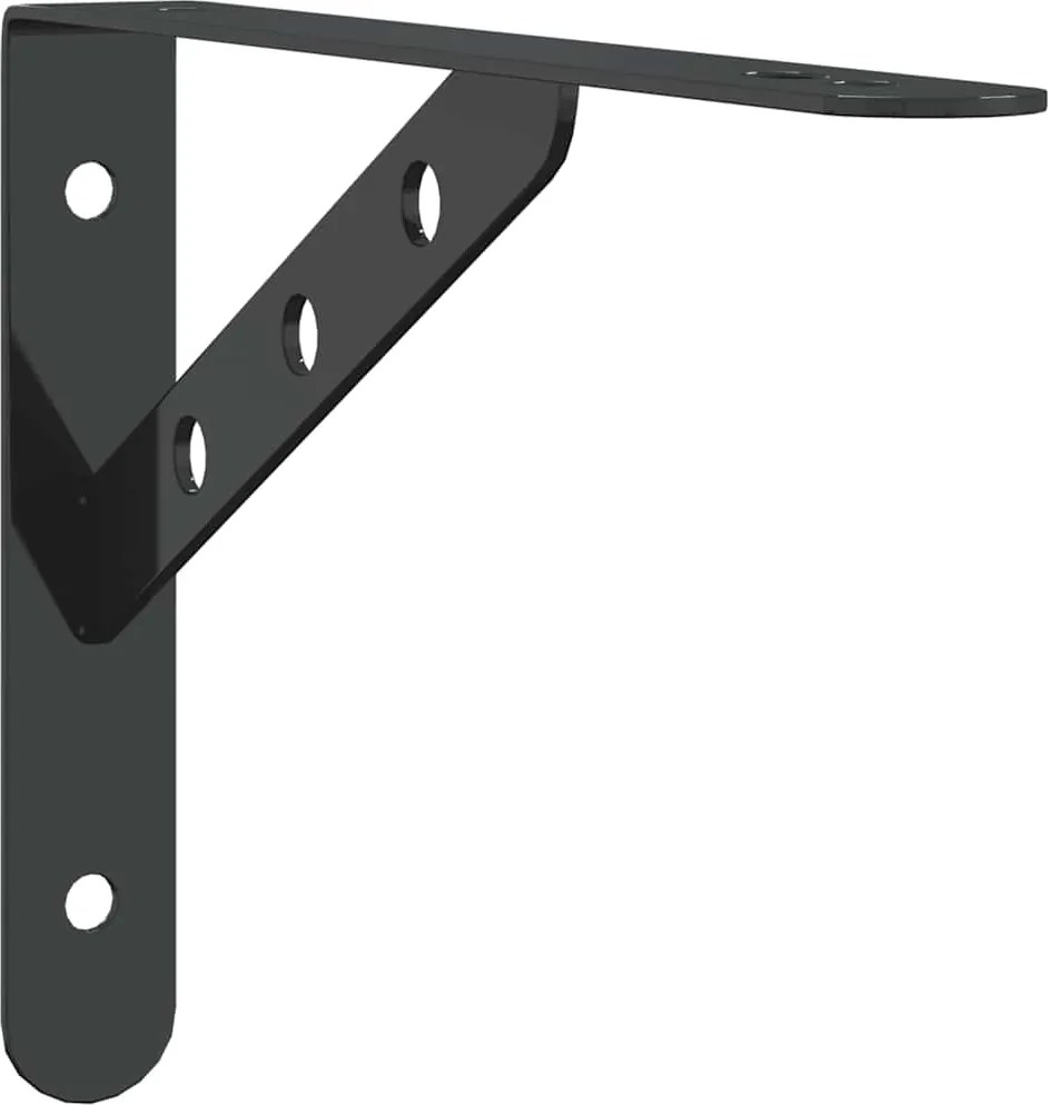 vidaXL Suporturi rafturi 4 buc. 23,5x2,5x15,5 cm negru oțel inoxidabil