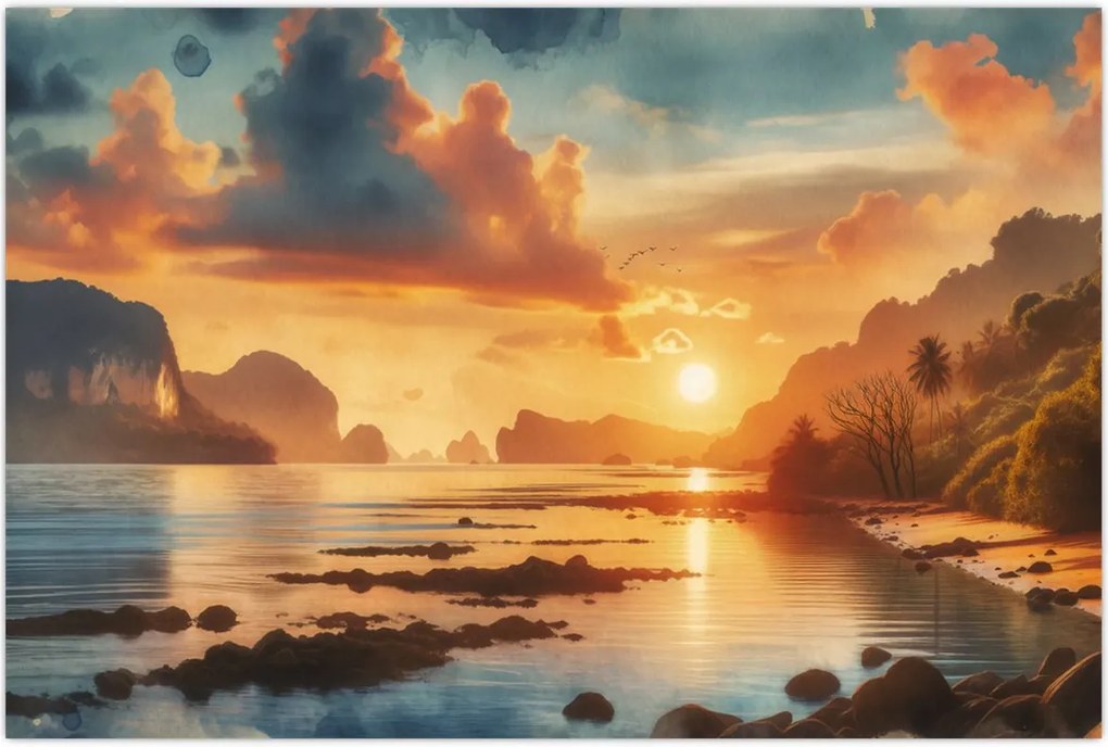 Tablou - Priveliște de pe plajă (90x60 cm)