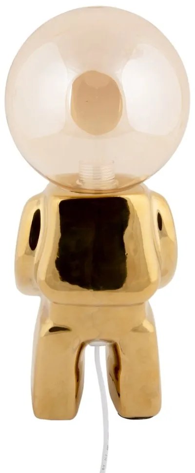 Veioză aurie LED cu intensitate reglabilă cu abajur din sticlă (înălțime 27 cm) Ross – Leitmotiv