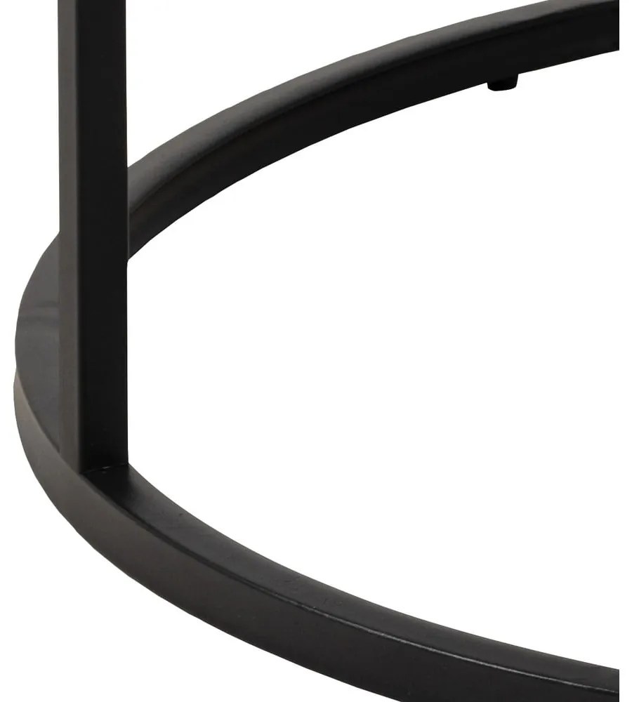 Măsuță de cafea albă rotundă cu blat cu aspect de marmură ø 80 cm Spiro – Actona