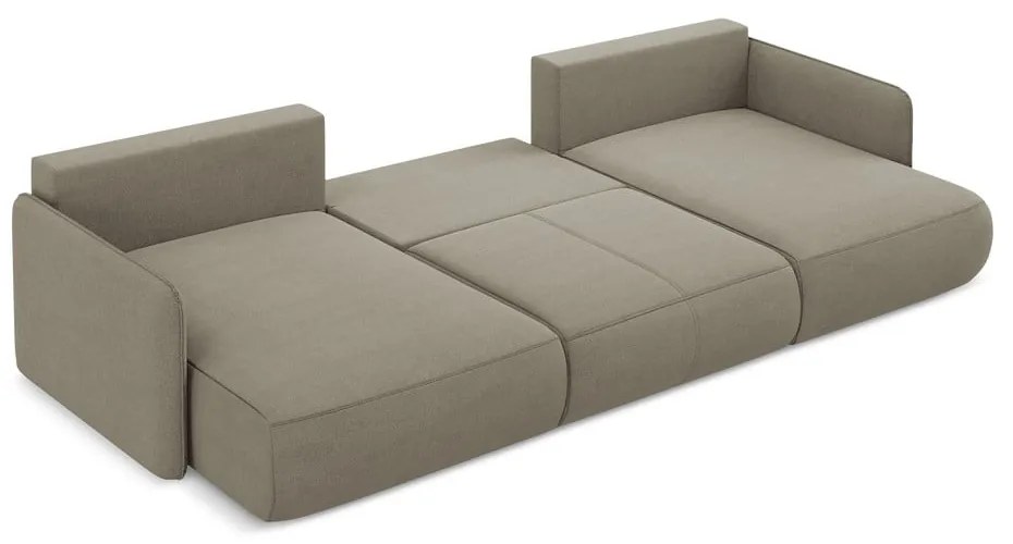 Colțar bej extensibil/cu spațiu de depozitare Nanea – Makamii