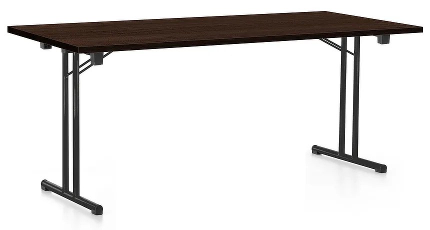 Masă plianta 180 x 80 cm, picioare negre, wenge