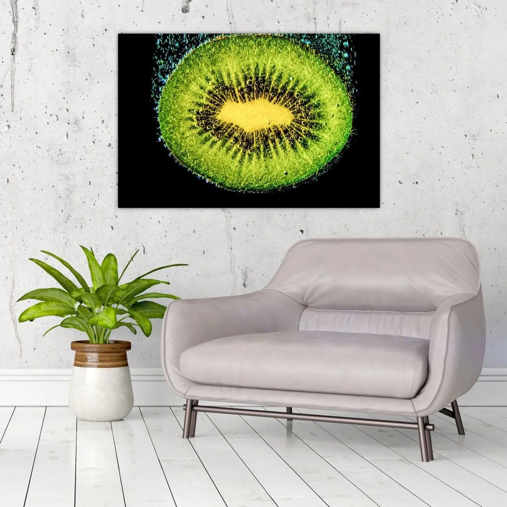 Tablou - detailu cu kiwi în apă (90x60 cm)