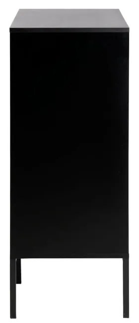 Comodă neagră/în culoare naturală înaltă cu aspect de lemn de stejar 80x103 cm Seaford – Actona