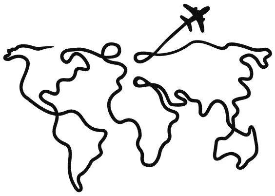 Decorațiune de perete 60x42 cm metal hartă