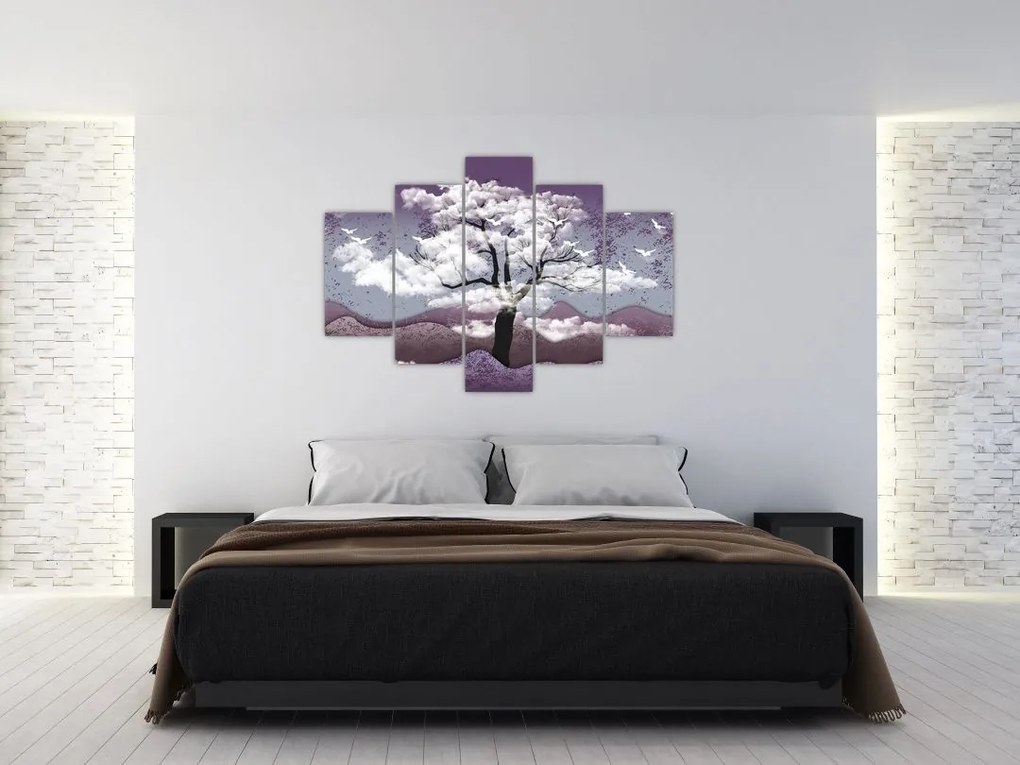 Tablou - Copac în nori (150x105 cm)