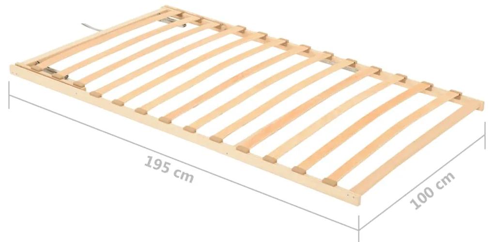 Baza de pat cu sipci, 13 sipci, cap ajustabil, 100x200 cm 100 x 200 cm, Reglare tetiera (manual)