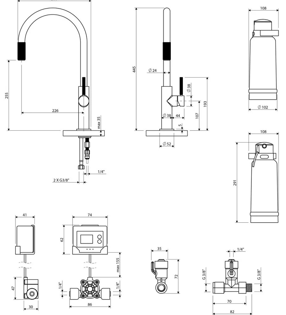 Omnires Switch baterie de bucatarie cu filtru pe picior    SW9057-FD1BR