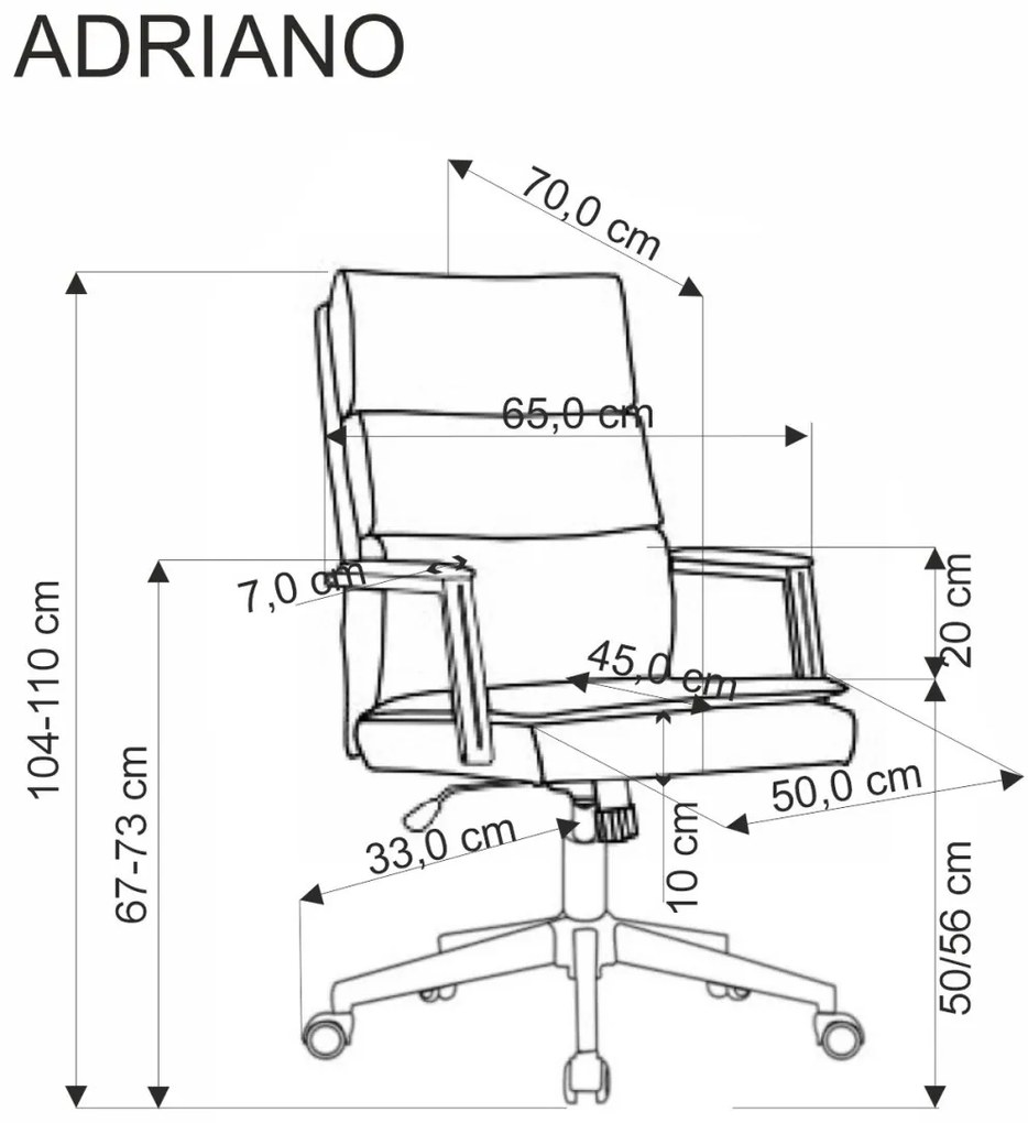 Scaun de birou Adriano stofa bej H110 cm