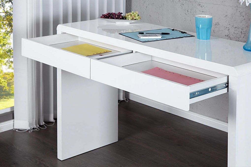 Birou alb 120cm Sensation Desk High Gloss