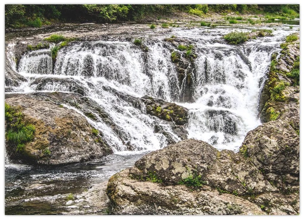 Tablou pe sticlă - Cascade (70x50 cm)