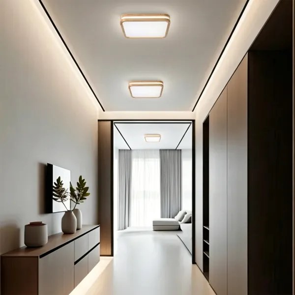 BRILAGI - Lampă LED dimabilă MOLINA SQUARE LED/48W/230V stejar 40x40 cm + telecomandă