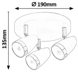 Rabalux 6514 - LED Lampa spot KAREN 3xLED/4W/230V