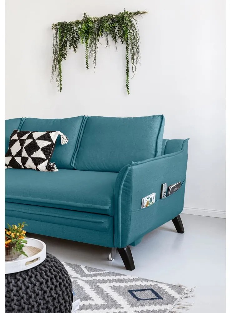 Colțar extensibil cu șezlong pe partea stângă Miuform Charming Charlie, turcoaz