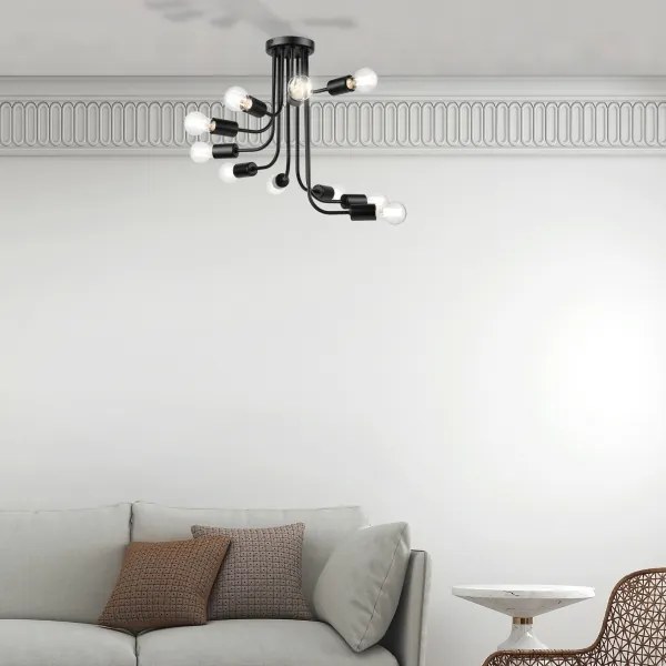 Lustră aplicată TRINITY 10xE27/15W/230V negru