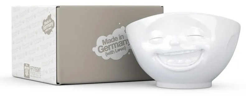 Bol porțelan zâmbet 58products, alb