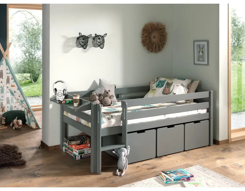 Sertare pentru sub pat de copii gri 3 buc. Pino – Vipack