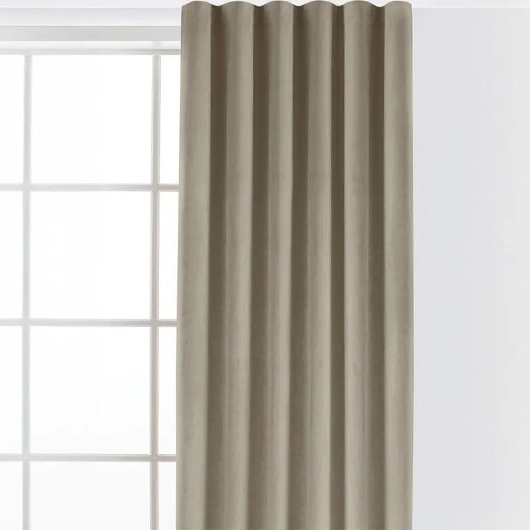 decoDoma Draperie catifelată FILUMI bej închis 140 x 250 cm set 2 buc