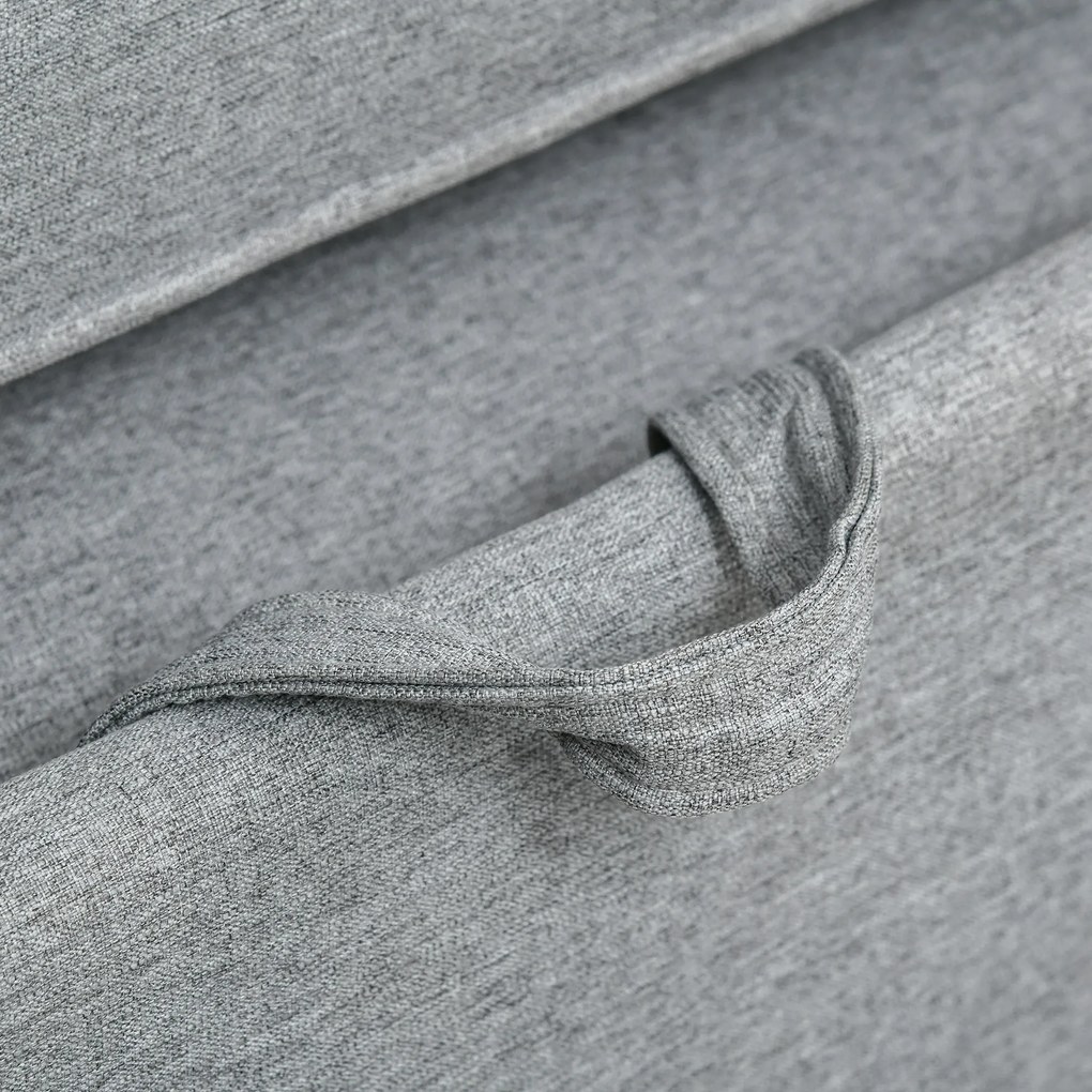 HOMCOM Canapea extensibila 2 locuri, cu spatar reglabil pe 3 niveluri, pentru Sufregerie, din material textil, 154x87x89cm, gri | Aosom Romania