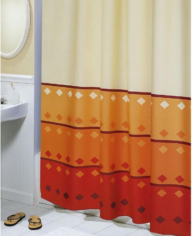 Perdea de duș Figuri geometrice, portocaliu, 180 x 200 cm