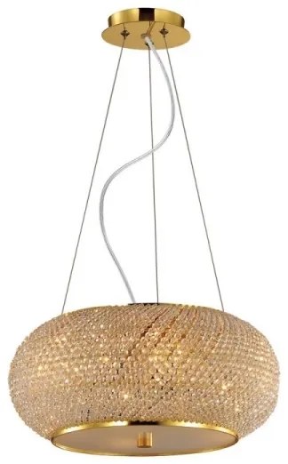 Ideal Lux - Lustra LED cu cristale suspendată pe cablu PASHA 14xE14/40W/230V Ø 65 cm auriu