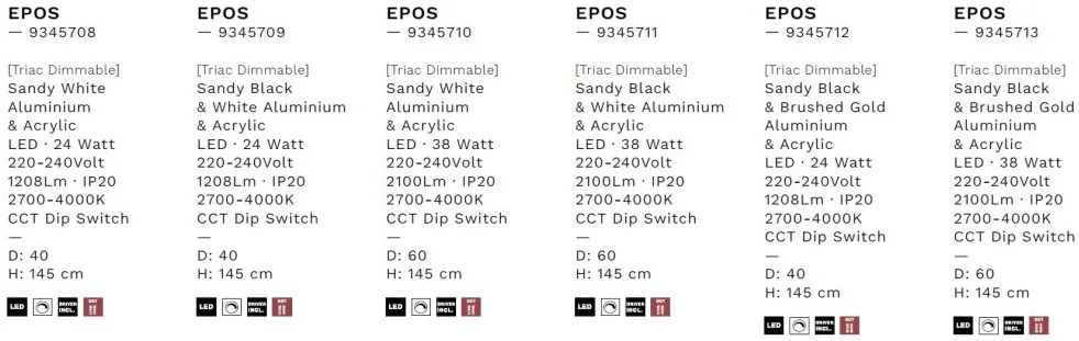 Lustra LED suspendata design modern EPOSI alba D-60cm