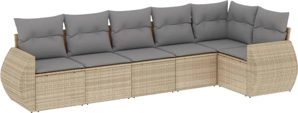 vidaXL Set canapele de grădină cu perne, 6 piese, bej, poliratan