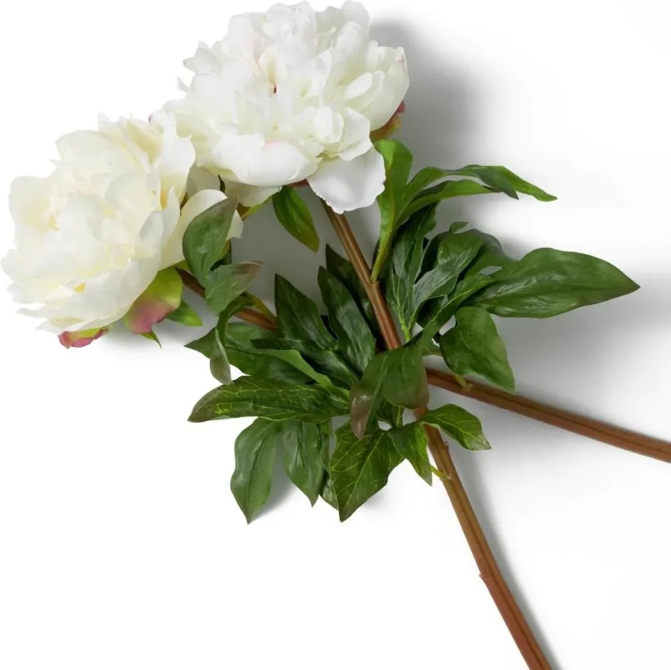 Buchet artificial LUX din 48 de bujori albi, Peonies