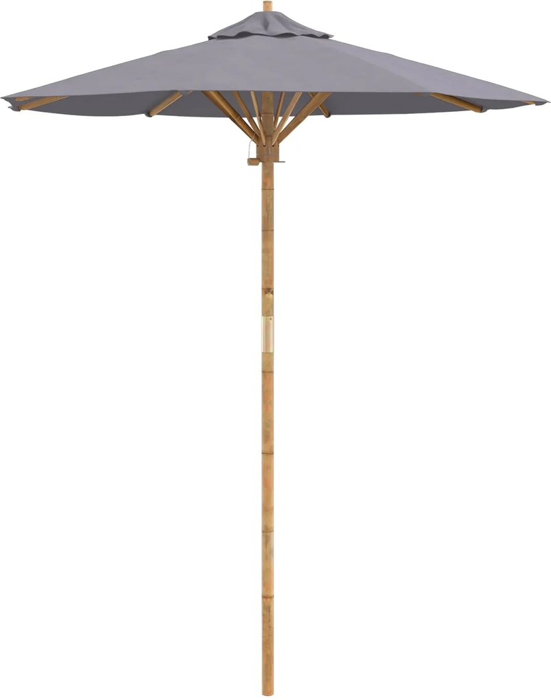vidaXL Parasol de Grădină Gri închis Ø 270 x 260 cm Bambus
