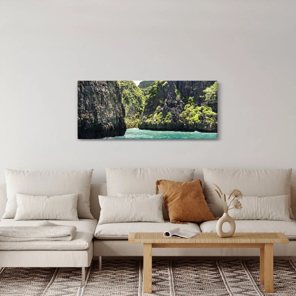 Tablou cu râu montan (120x50 cm)