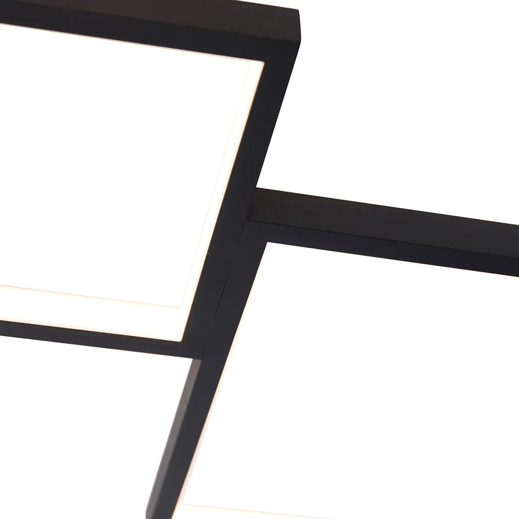 Plafoniera neagra cu LED inclus, cu dimmer 3 trepte, 5 lumini - Lejo
