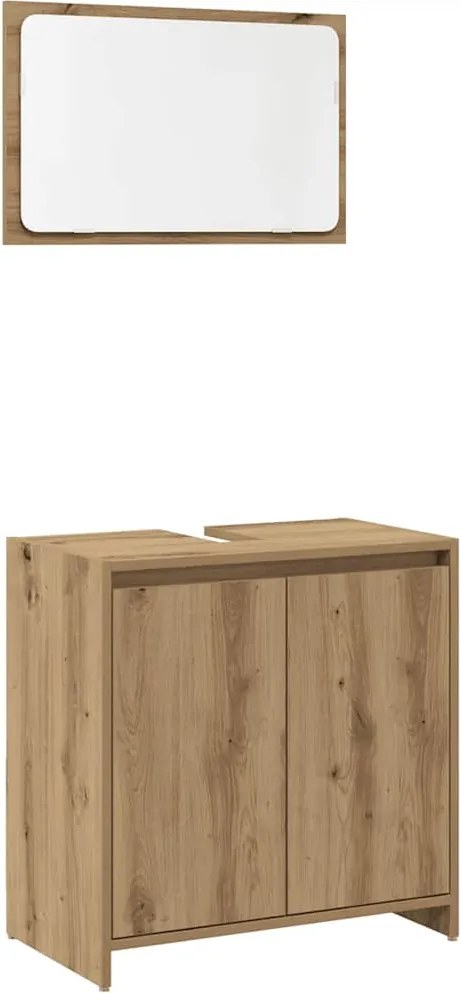 vidaXL Set mobilier de baie, 2 piese, stejar artizanal, lemn prelucrat