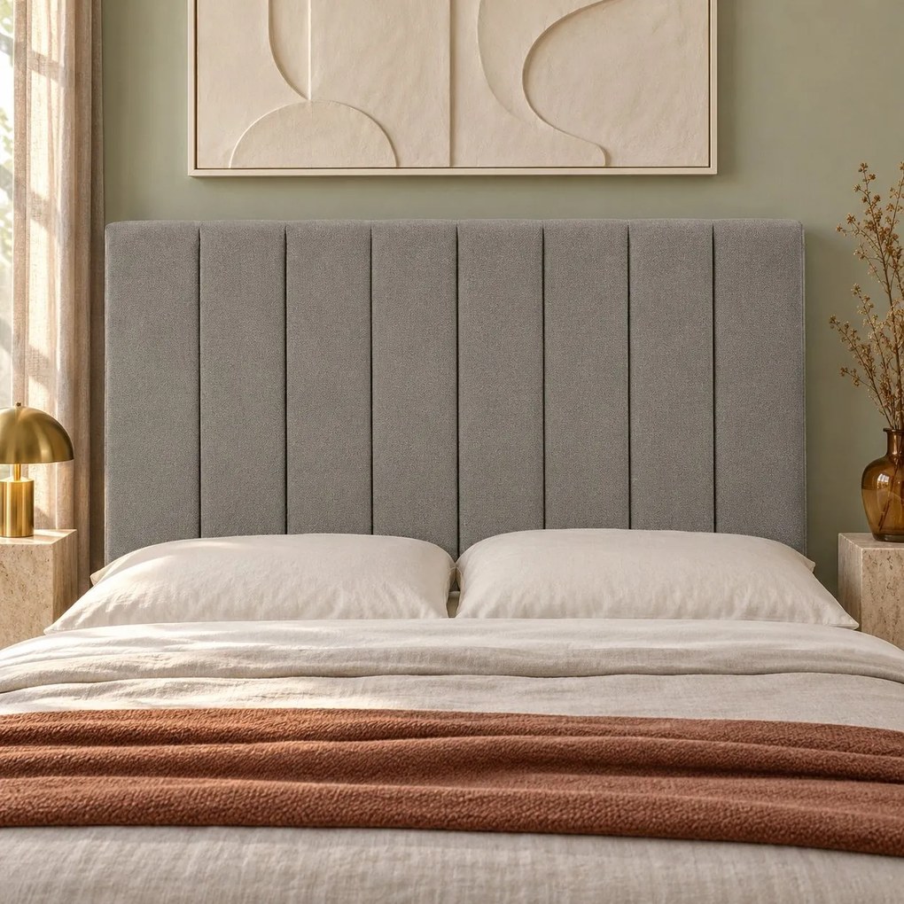 Pat boxspring din catifea Novella cu ladă 180×200 cm, gri deschis
