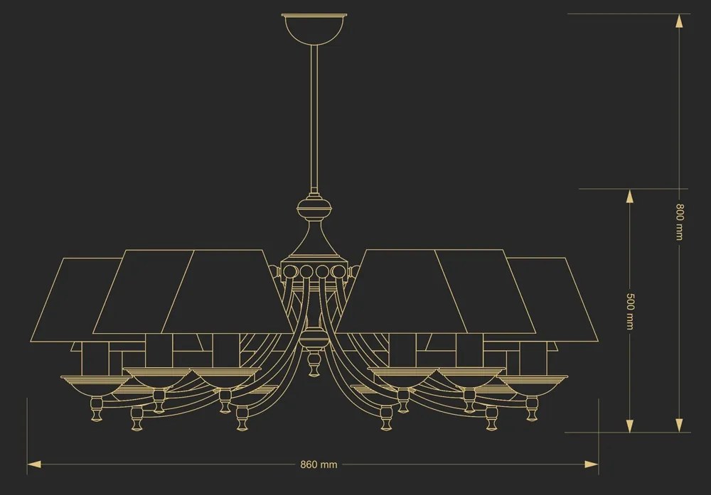 Candelabru 10 brate elegant, Cristal Scholer San Marino