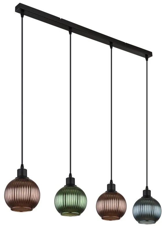 Lustra suspendata design modern ZUMBA 4L negru/multicolor