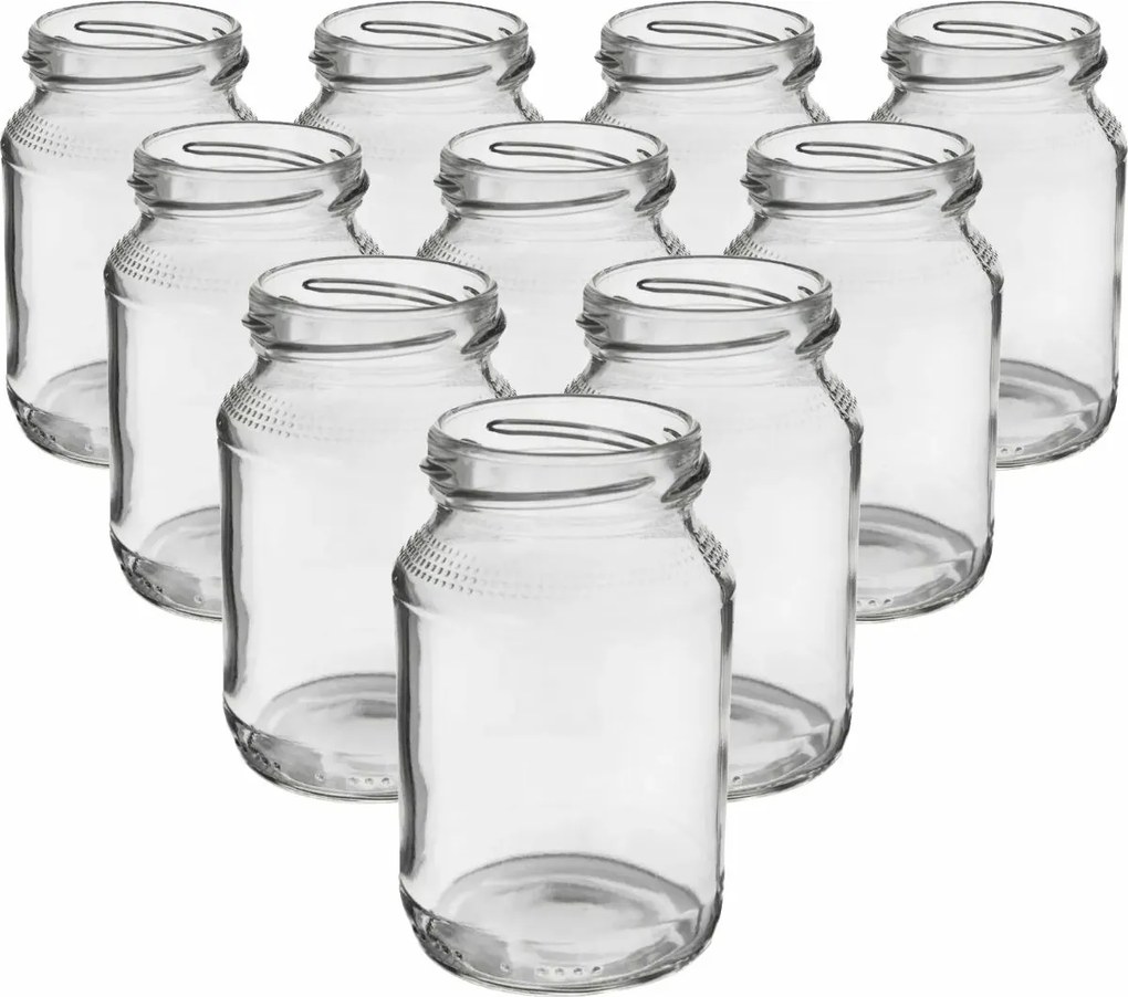 Set de 10 bucăți de borcane cu capac cu filetSirius, 0,2 l, Orion