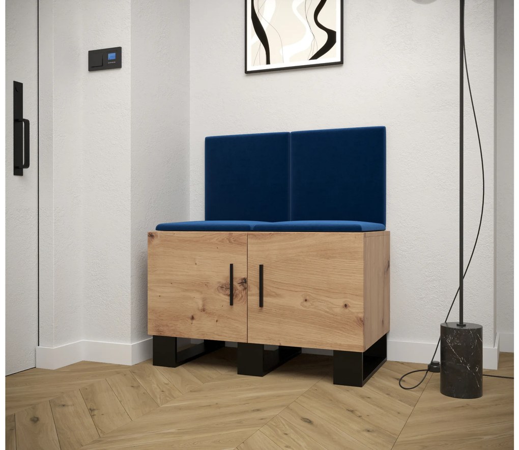 Set mobilier pentru hol Amanda 19 (Stejar artisan + Albastru). 1086024