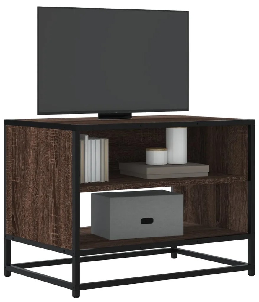 vidaXL Comodă TV, stejar maro, 61x40x46 cm lemn prelucrat și metal