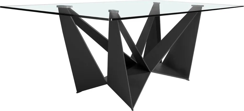 Masa dining design LUX Rectangular Black Steel 200x95cm