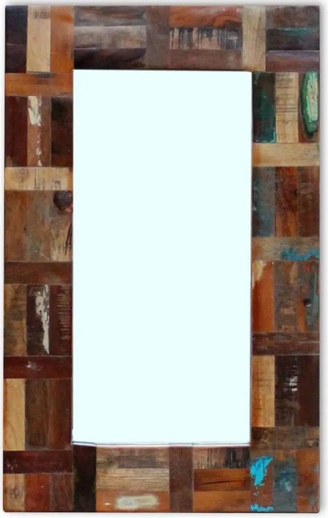vidaXL Oglindă, 80x50 cm, lemn masiv reciclat