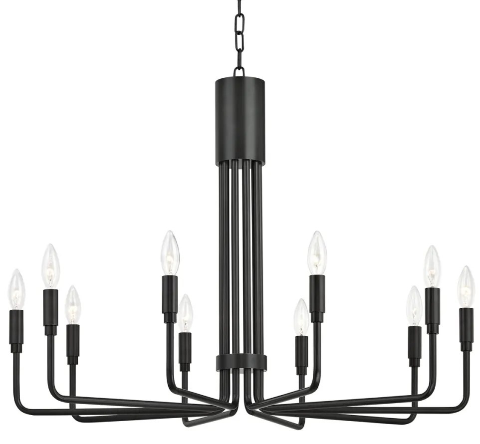 Candelabru design minimalist BRIGITTE bronz antichizat, cu 10 surse de lumina