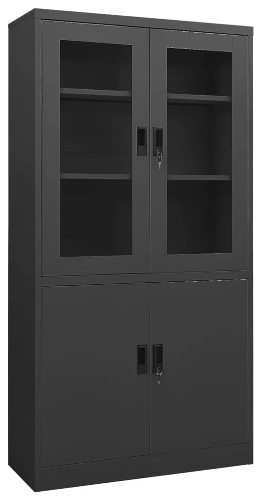 vidaXL Dulap de birou, antracit, 90x40x180 cm, oțel