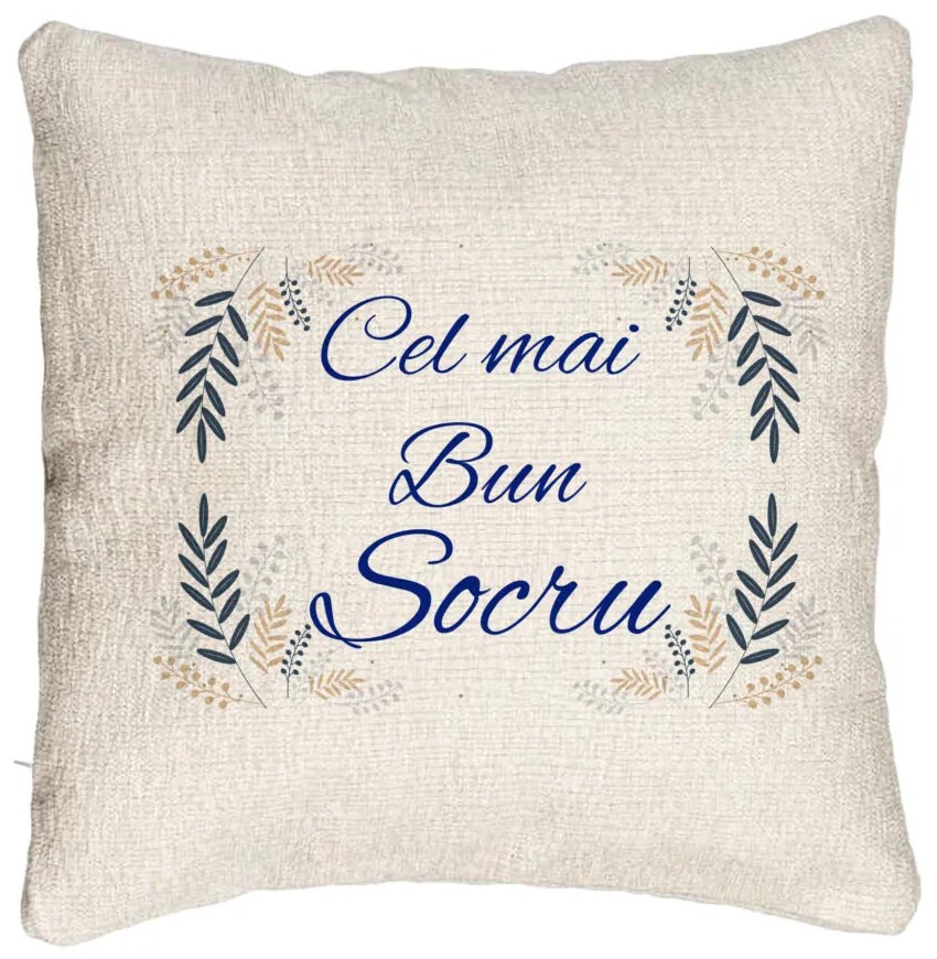 Perna Decorativa Canapea pentru Socrul 1, 40x40 cm, Cu fermoar