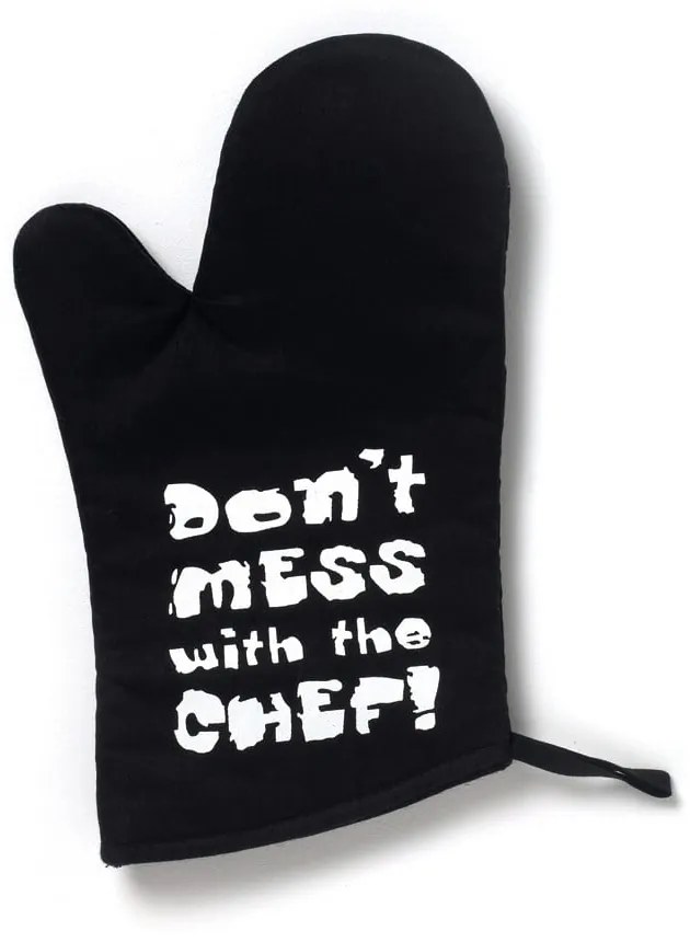 Mănușă de bucătărie din bumbac Cooksmart ® Don't Mess With The Chef, negru