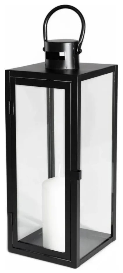 Felinar decorativ negru, 38 cm