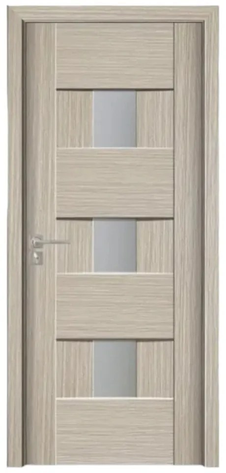 Usa Interior din MDF Novo Doors ND06 LUX PREMIUM, Cadru din Lemn Masiv, KIT COMPLET, Toc Reglabil de 10 CM INCLUS, Plinta pe Ambele Parti (Culoare: