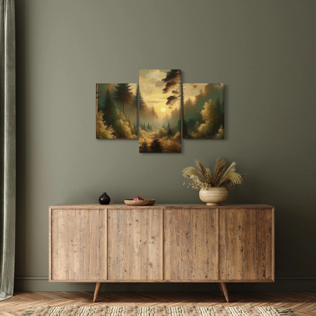 Tablou - Soare strălucind prin pădure (90x60 cm)