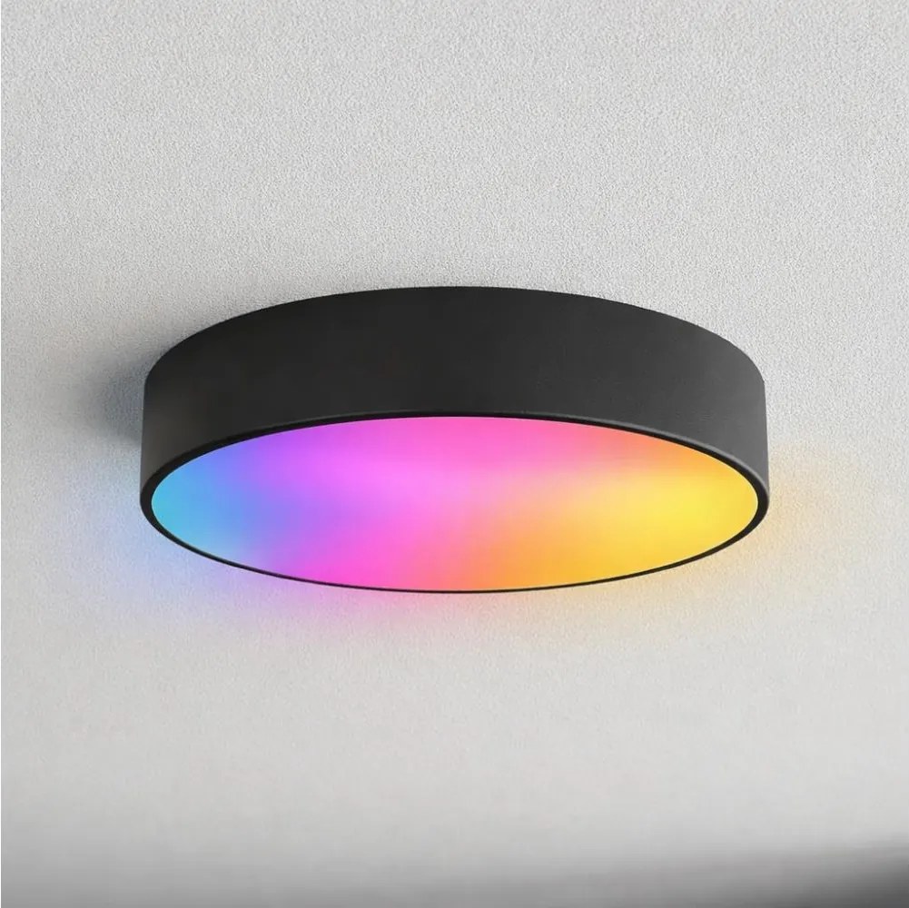 Brilagi - Plafonieră LED RGBW CLARE, dimabilă, pentru baie, 3x E27/9W/230V, IP54, Wi-Fi, neagră